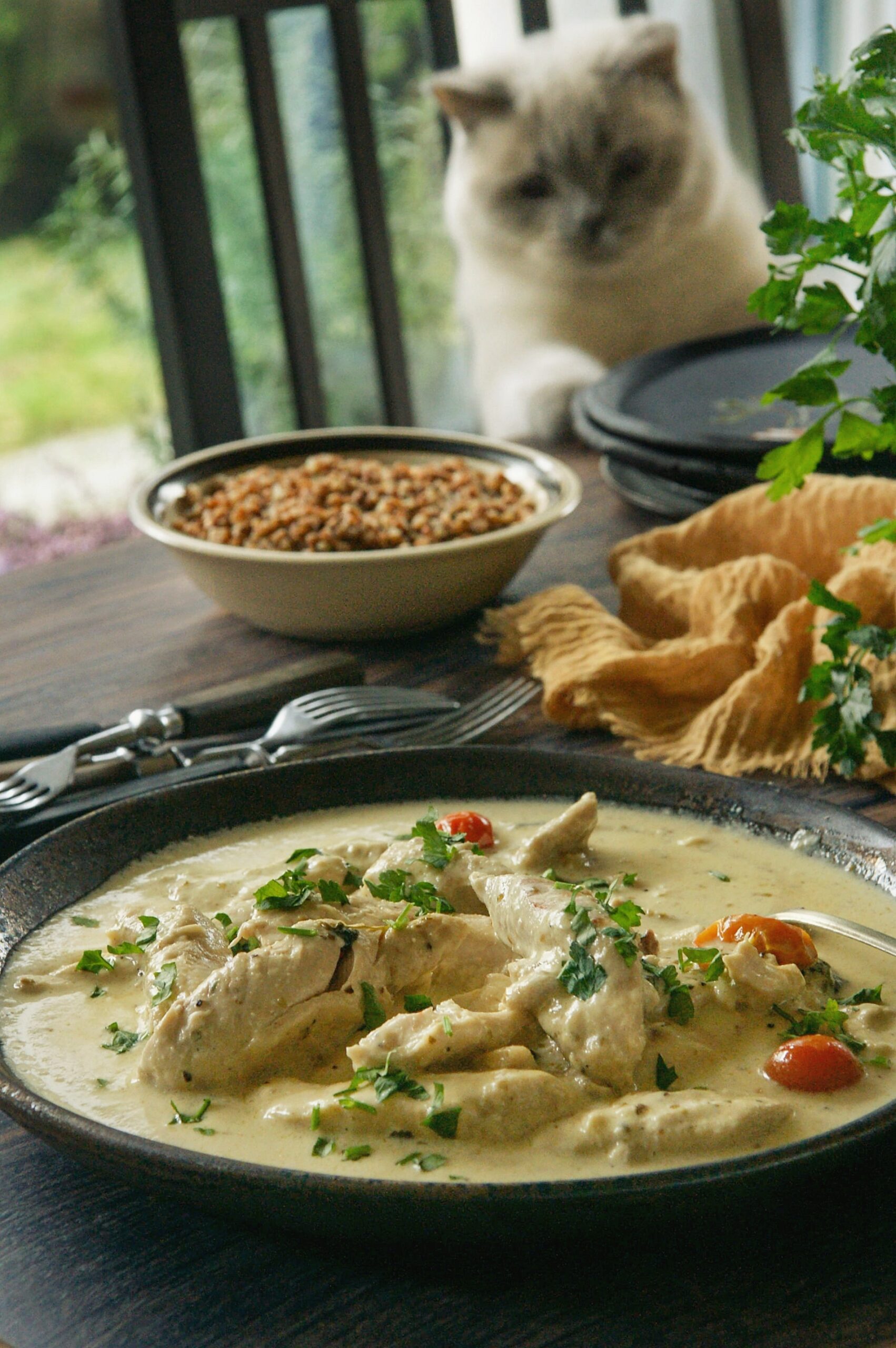 Drobiowe polędwiczki w sosie camembert